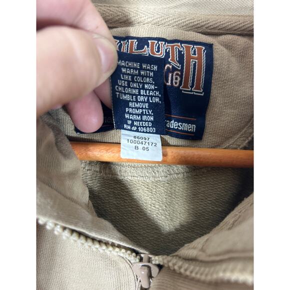 Vintage Duluth Sweatshirt XL Brown 1/4 Zip Cotton - Picture 9 of 12